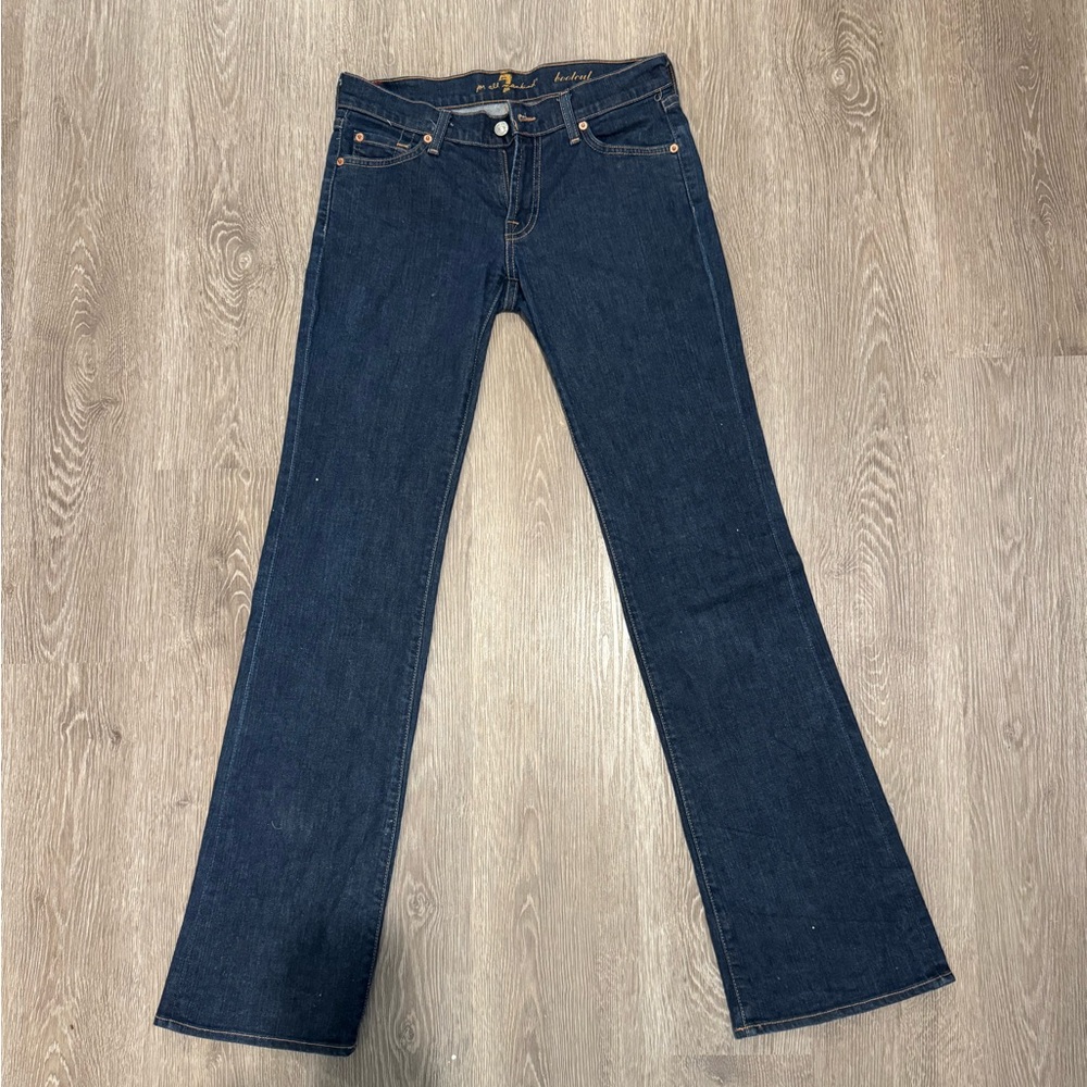 7 For All Mankind Dark Blue Boot Cut Jeans